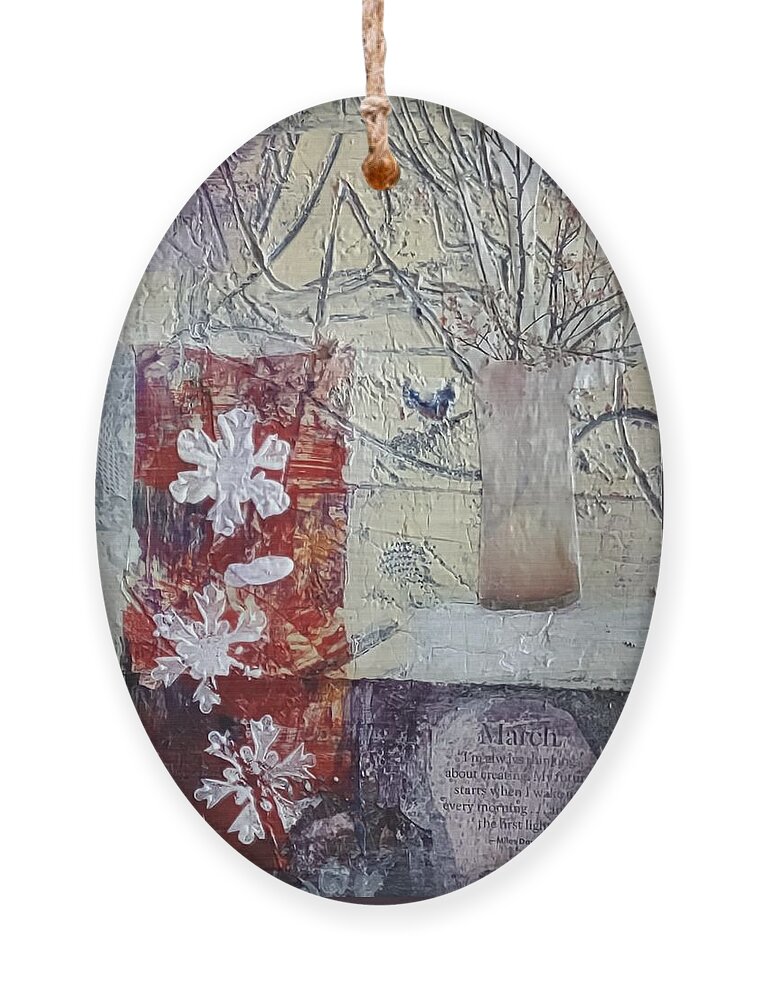 Spring Ornament featuring the mixed media Early Spring by Suzanne Berthier