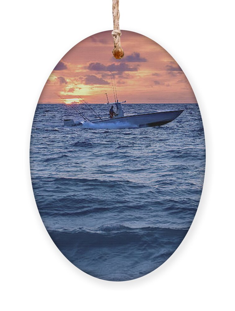 Fishing At Sunrise Ornament featuring the photograph Early Start by Rebecca Herranen