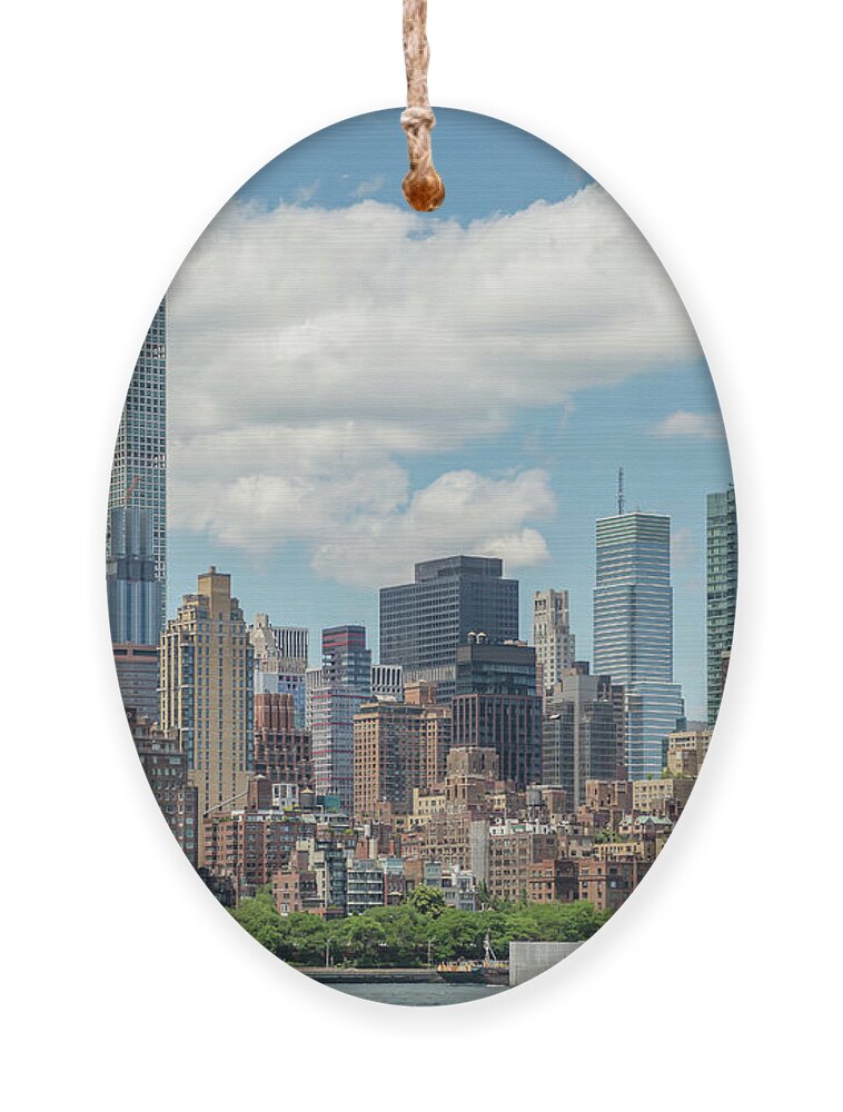 Manhattan Skyline Ornament featuring the photograph East Midtown Skyline by Cate Franklyn