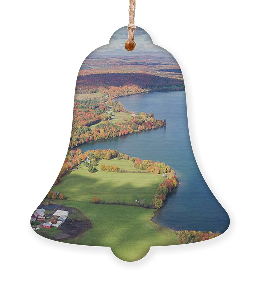  Ornament featuring the photograph Echo Lake - East Charleston, VT Oct. 2019 by John Rowe