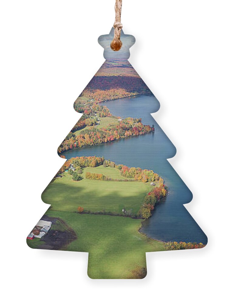  Ornament featuring the photograph Echo Lake - East Charleston, VT Oct. 2019 by John Rowe