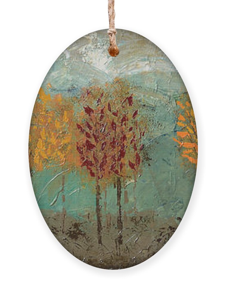 Trees Ornament featuring the painting Edge of the Forest II by Linda Bailey