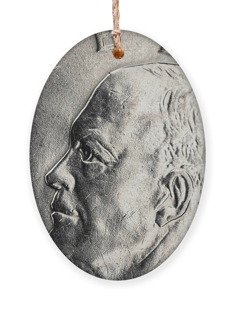 Coin Ornament featuring the photograph Eisenhower Coin by Amelia Pearn
