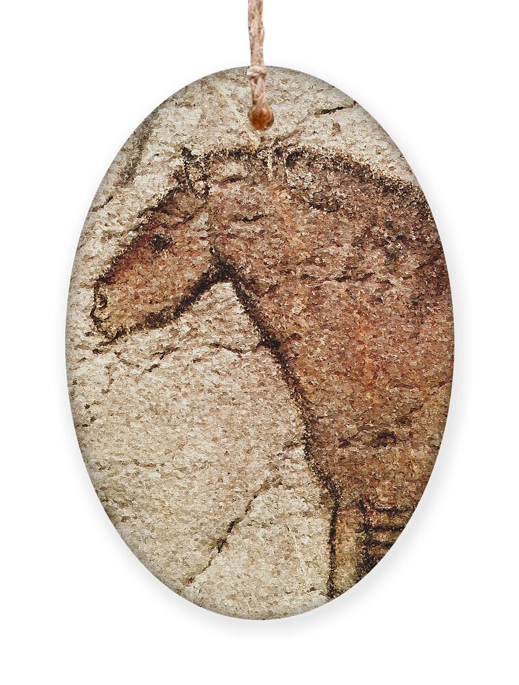 Ekain Horse Ornament featuring the digital art Ekain Cave Horse Detail by Weston Westmoreland