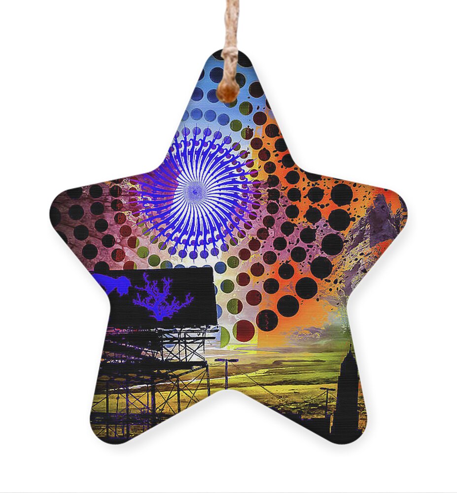 Electric Avenue Ornament featuring the digital art Electric Avenue by Michael Damiani