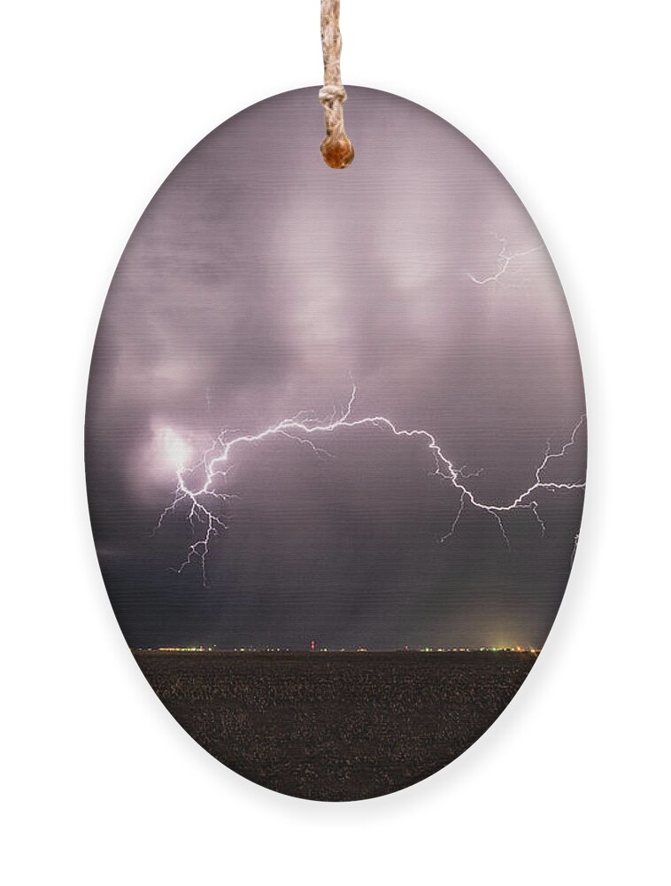 Lightning Ornament featuring the photograph Electric Reach by Marcus Hustedde