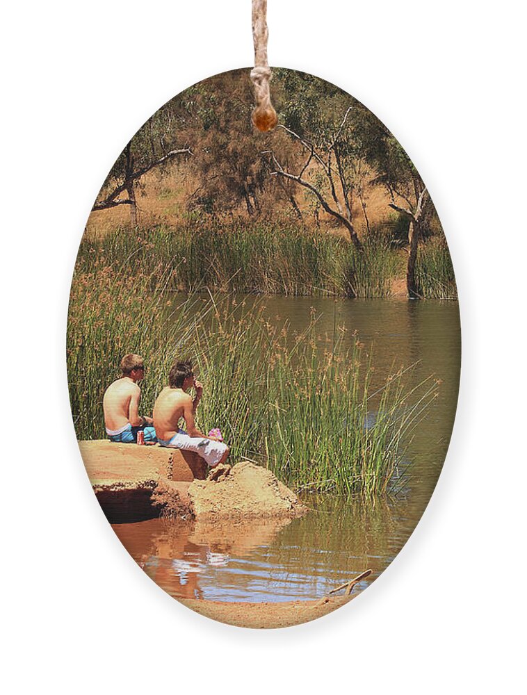 Ellendale Ornament featuring the photograph Ellendale Pool, Walkaway, Western Australia #2 by Elaine Teague
