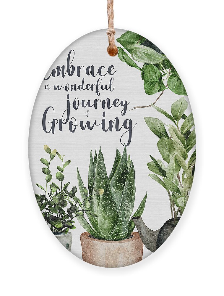 Plant Mom Ornament featuring the digital art Embrace The Wonderful Journey of Growing by Sambel Pedes