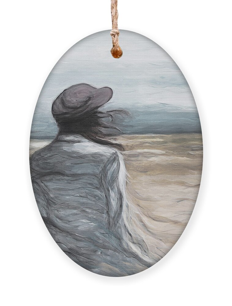Woman Ornament featuring the painting Emerge by Pamela Schwartz
