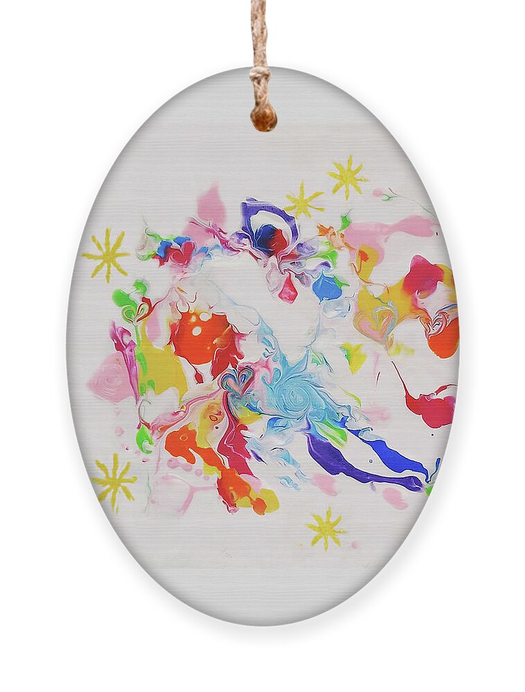 Rainbow Colors Ornament featuring the painting Enchanted by Deborah Erlandson