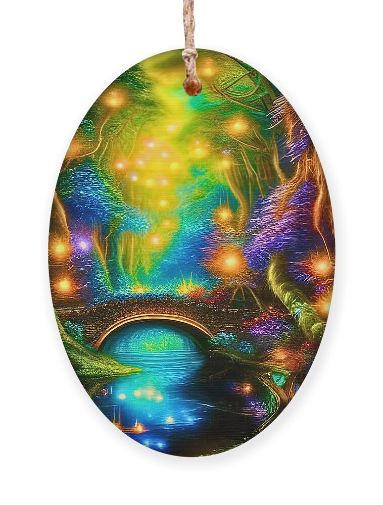 Digital Ornament featuring the digital art Enchanted Forest by Cindy's Creative Corner
