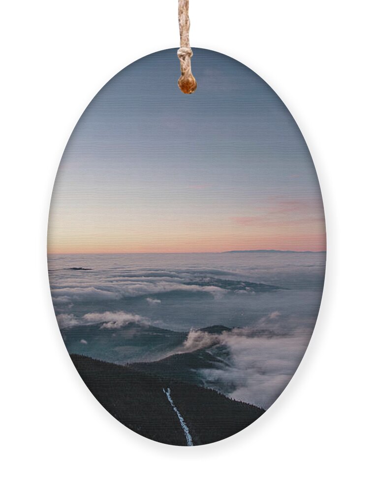 Courage Ornament featuring the photograph End of day, beginning of night by Vaclav Sonnek