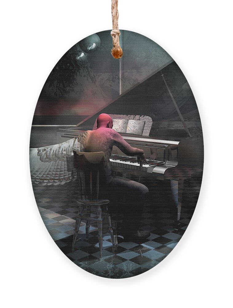 Piano Ornament featuring the digital art Escape Before Dawn by George Grie