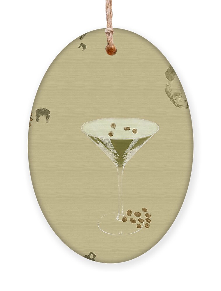 Drink Ornament featuring the photograph Espresso Martini seamless repeating pattern by Karen Foley