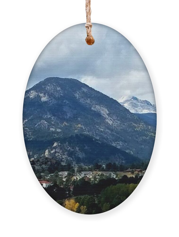 Mountains Ornament featuring the photograph Estes Park by Karen Stansberry