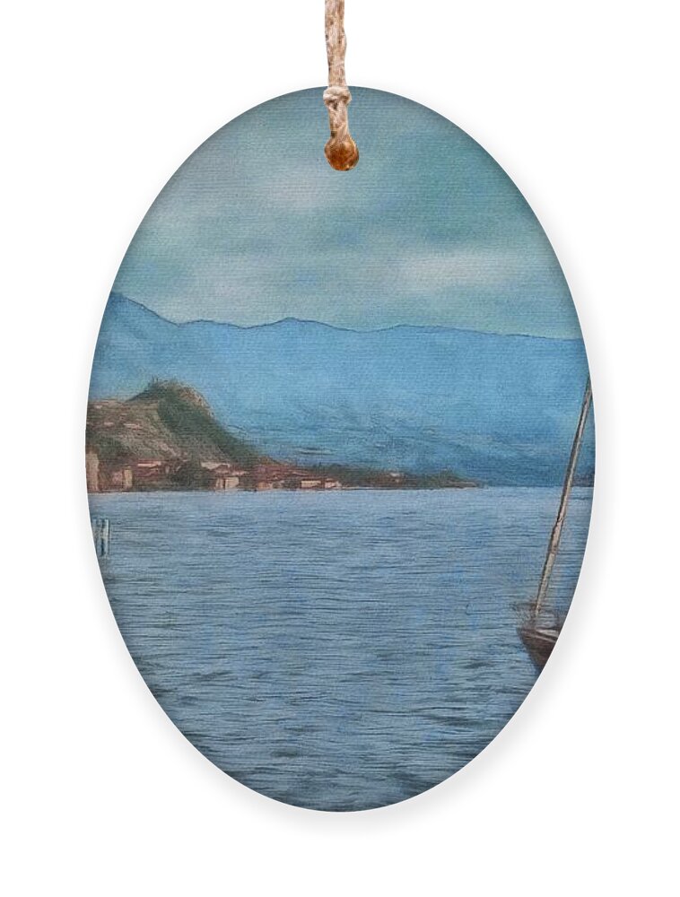 Italy Ornament featuring the painting Evening on Lake Iseo by Jeffrey Kolker