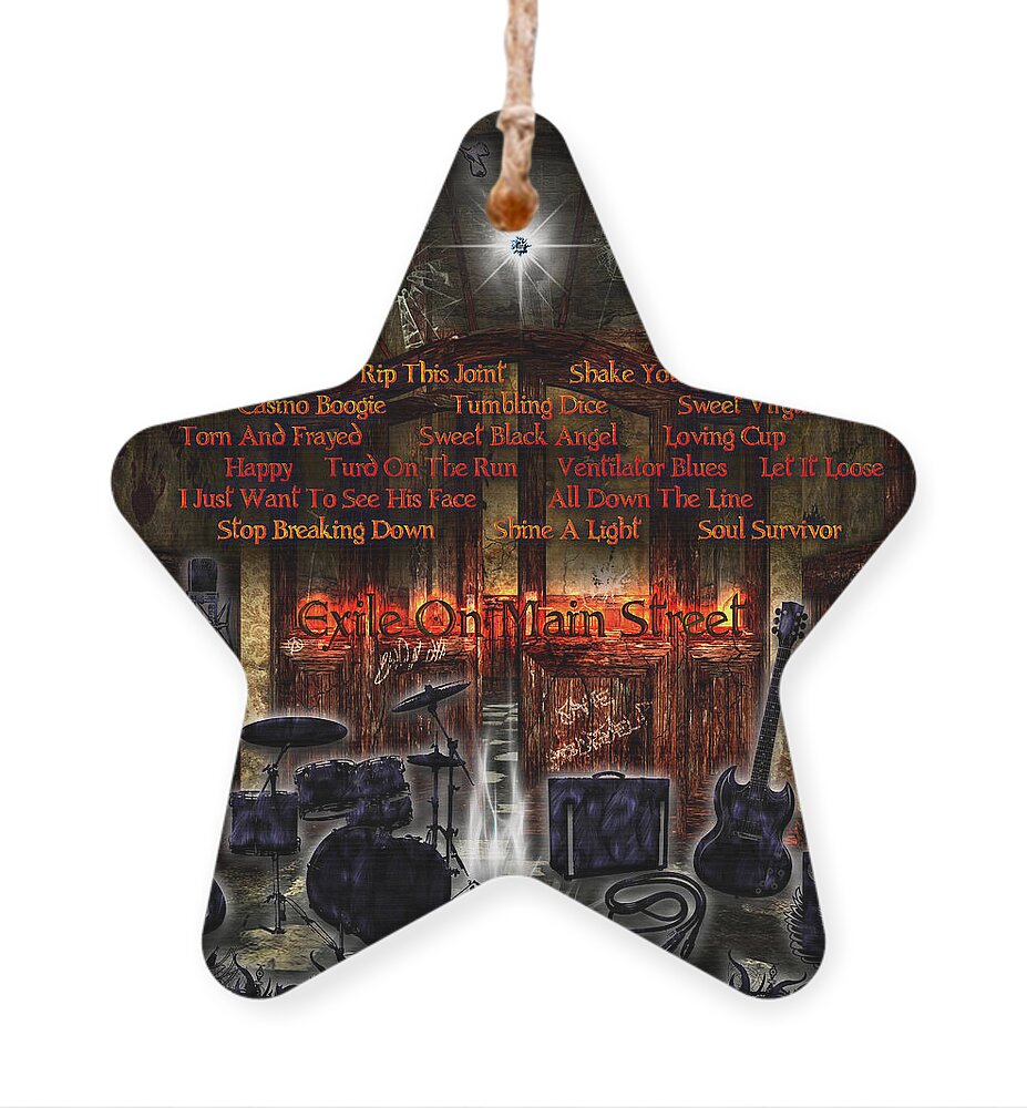 Exile On Main Street Ornament featuring the digital art Exile On Main Street by Michael Damiani