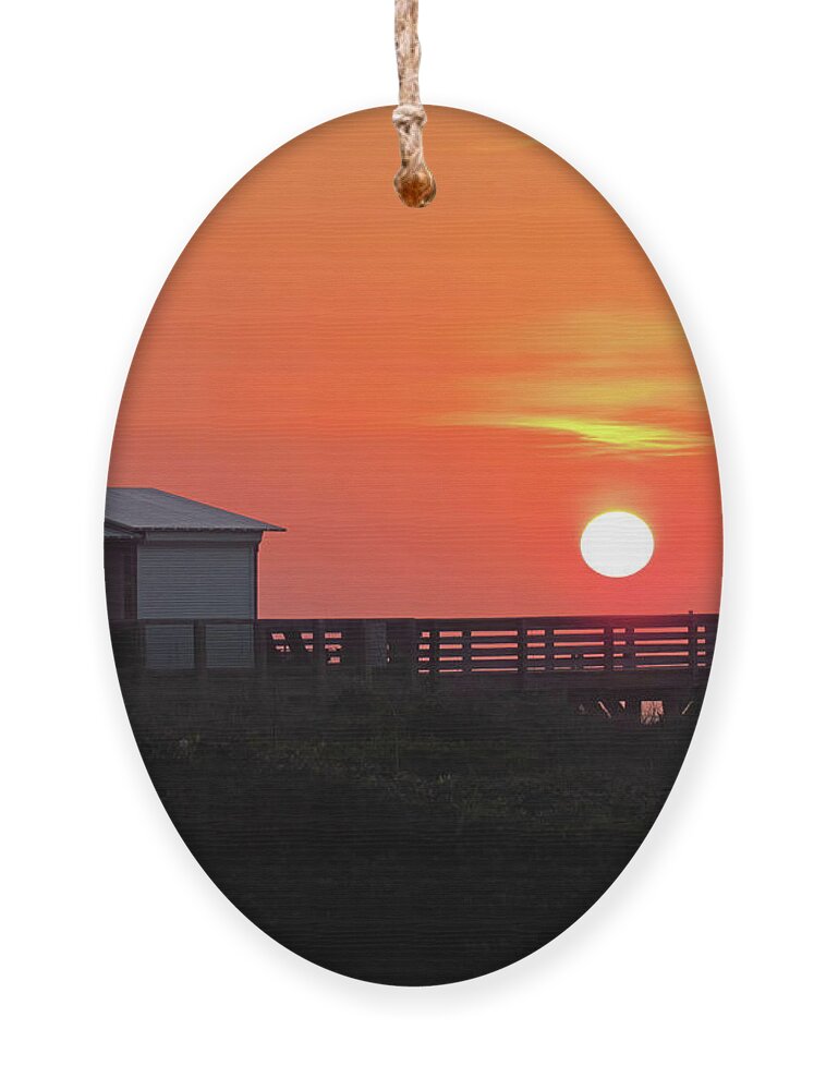 Exiting Of Day Ornament featuring the photograph Exiting of Day by Roberta Byram