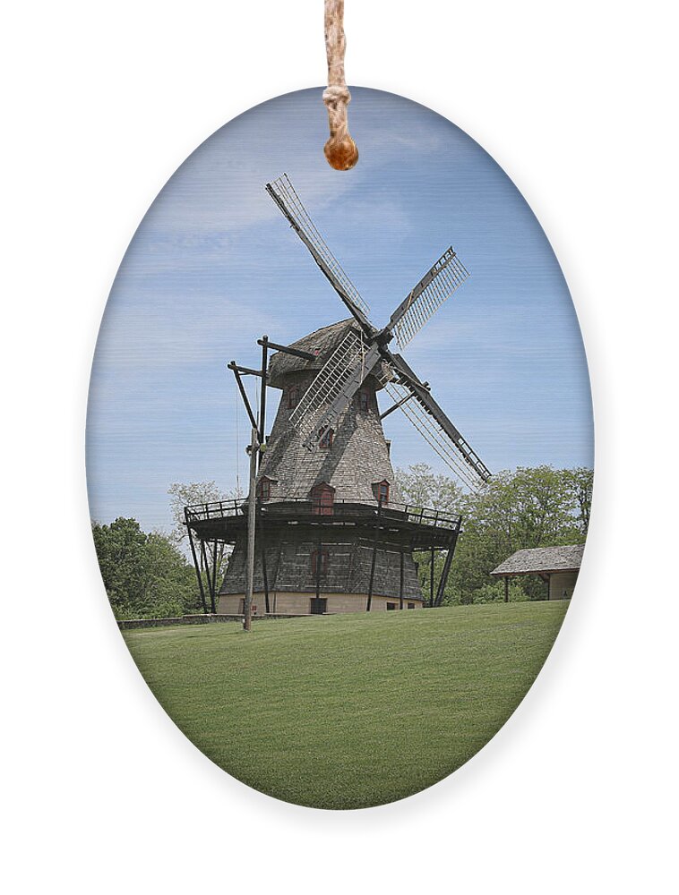 Fabyan Windmill Ornament featuring the photograph Fabyan Windmill Illinois by Veronica Batterson