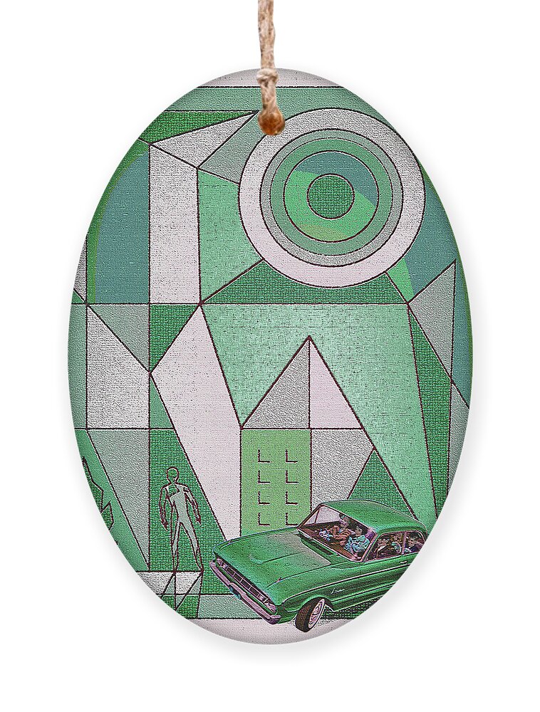 Falconer Ornament featuring the digital art Falconer / Green Falcon by David Squibb