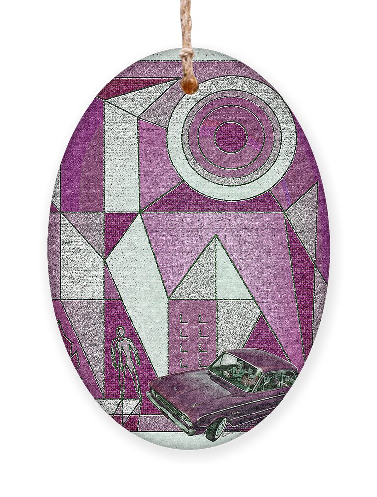 Falconer Ornament featuring the digital art Falconer / Purple Falcon by David Squibb