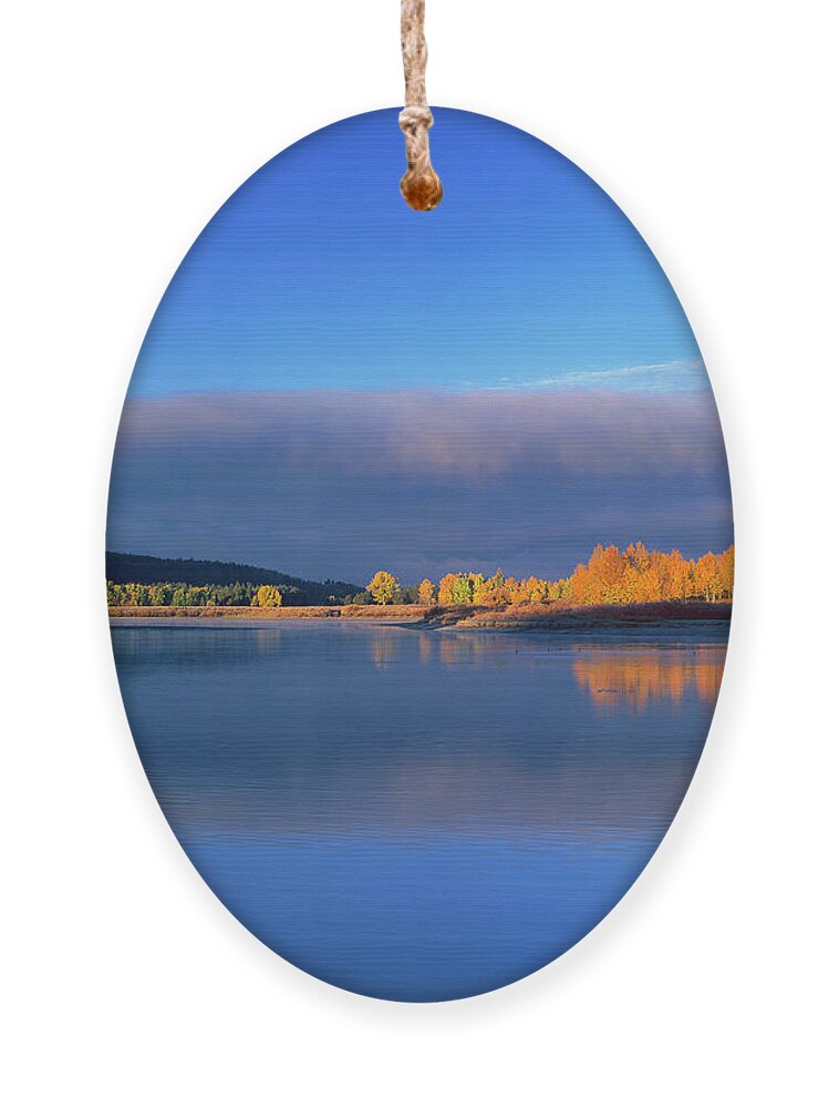 Dave Welling Ornament featuring the photograph Fall Clouds Oxbow Bend Grand Tetons National Park by Dave Welling