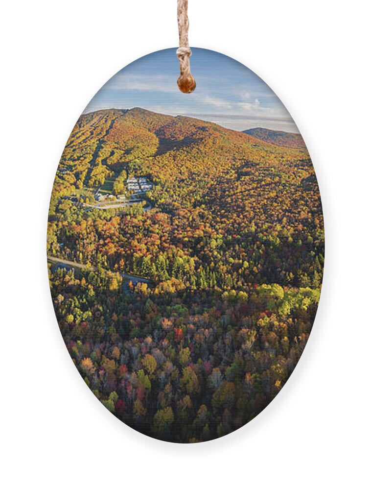 Fall Ornament featuring the photograph Fall Colors at Burke Mountain - October 2022 by John Rowe