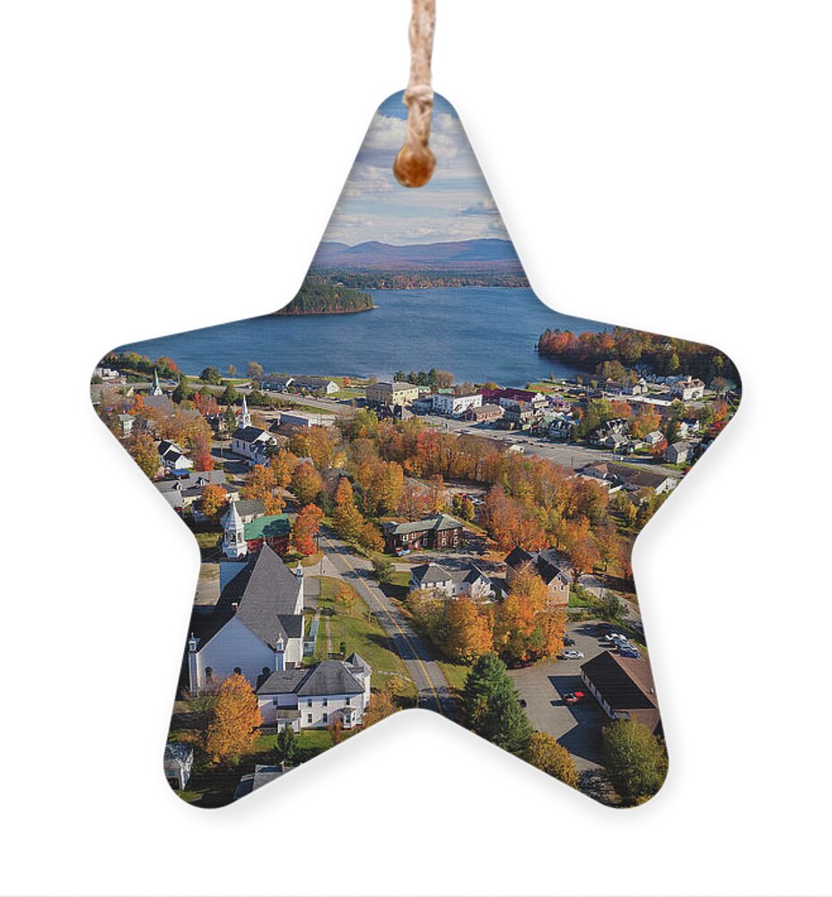 Landscape Ornament featuring the photograph Fall in Island Pond, VT by John Rowe