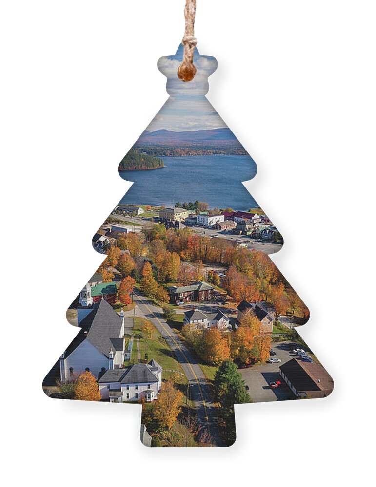 Landscape Ornament featuring the photograph Fall in Island Pond, VT by John Rowe