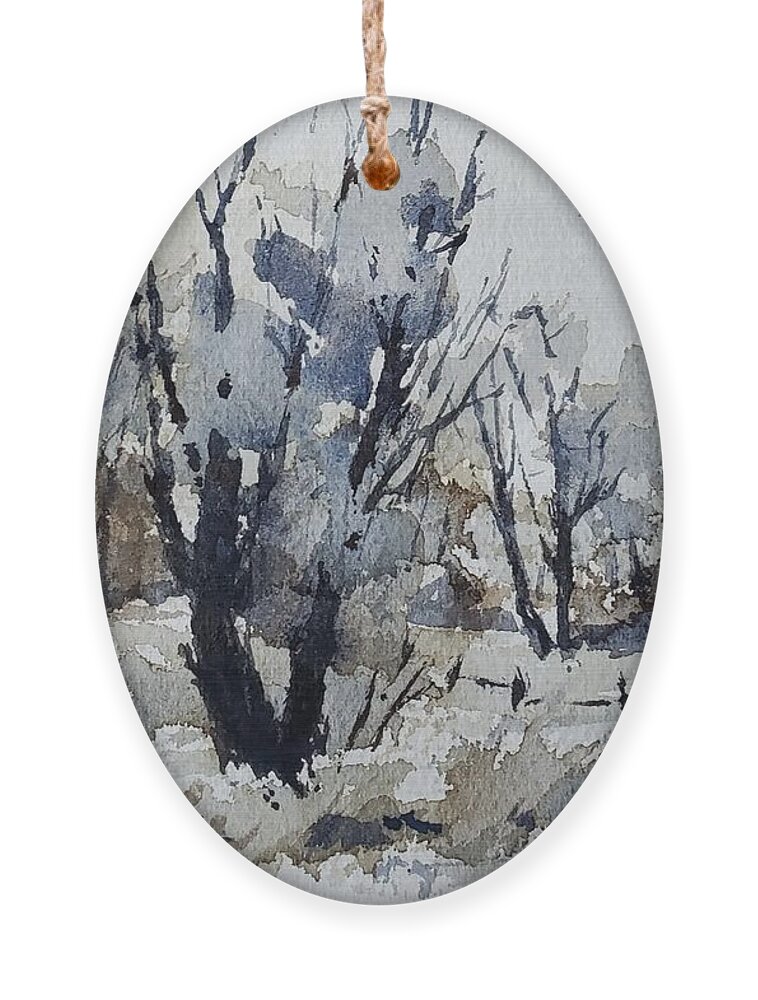 Landscape Ornament featuring the painting Fall Landscape by Sheila Romard