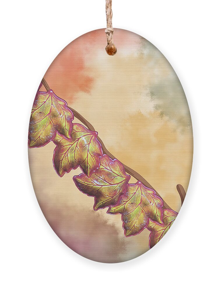 Ai Ornament featuring the digital art Fall Leaves by Cindy's Creative Corner