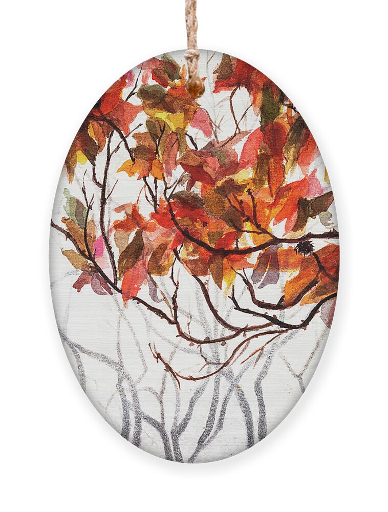 Art - Watercolor Ornament featuring the painting Fall Leaves - Watercolor Art by Sher Nasser