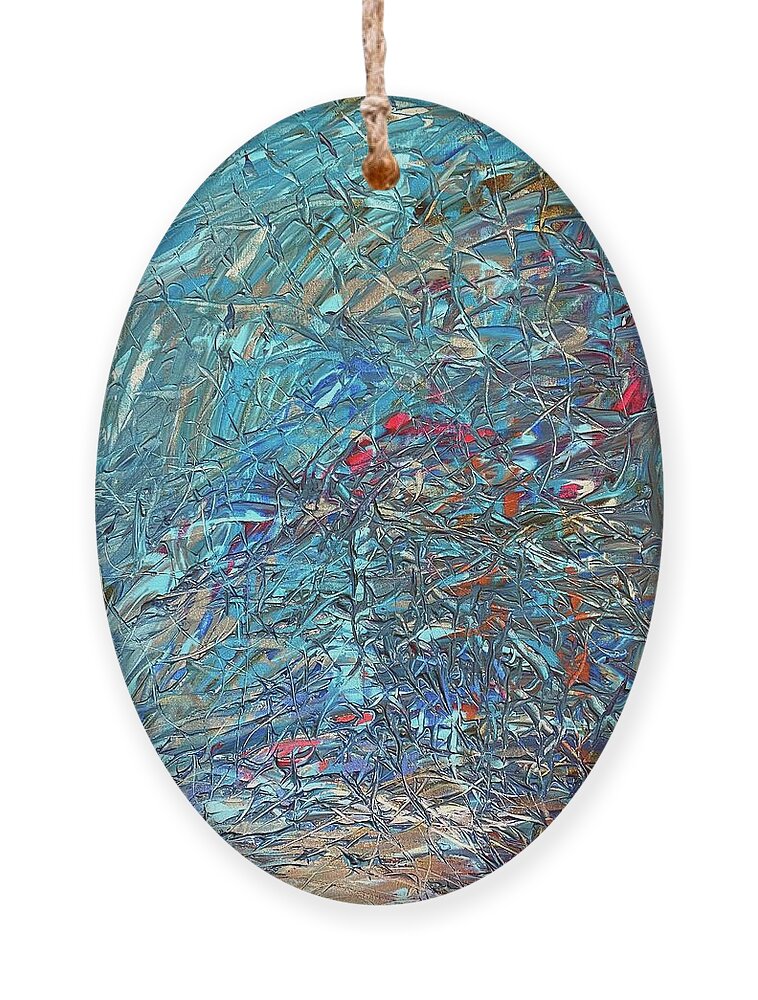 Abstract Ornament featuring the painting Feeling The Losses Flow Codes by Anjel B Hartwell