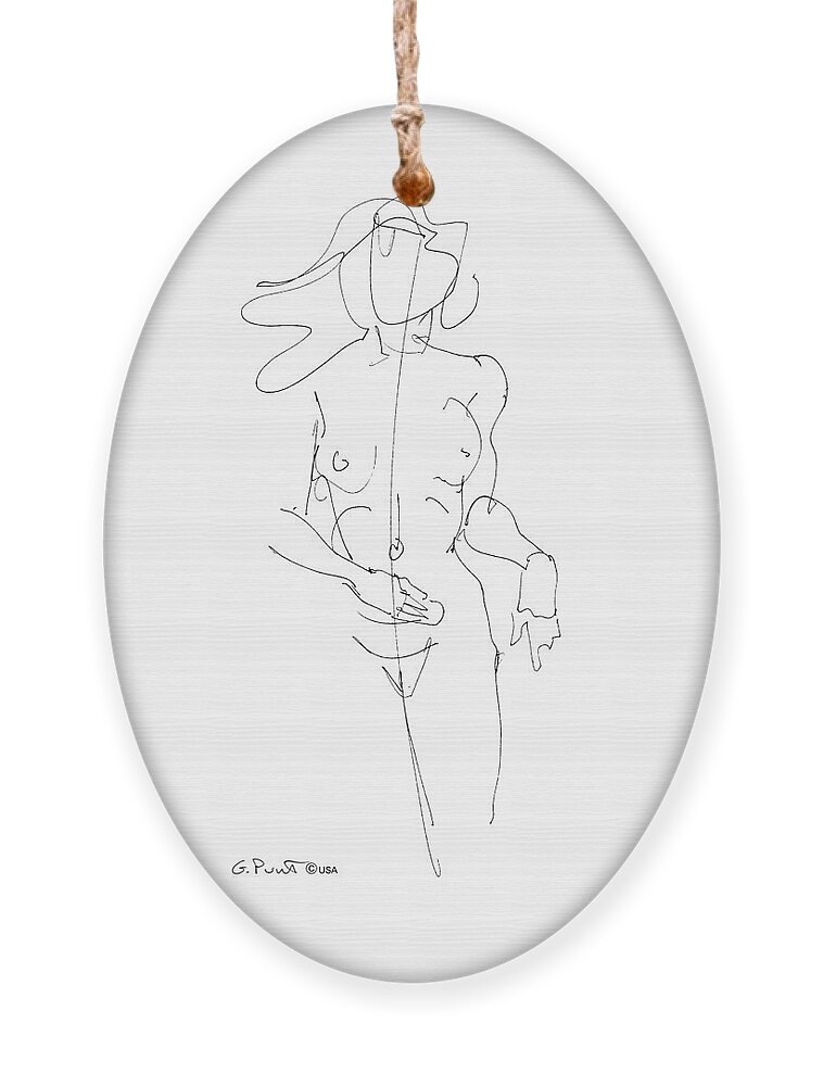 Female Ornament featuring the drawing Female Figure Drawing 42 by Gordon Punt
