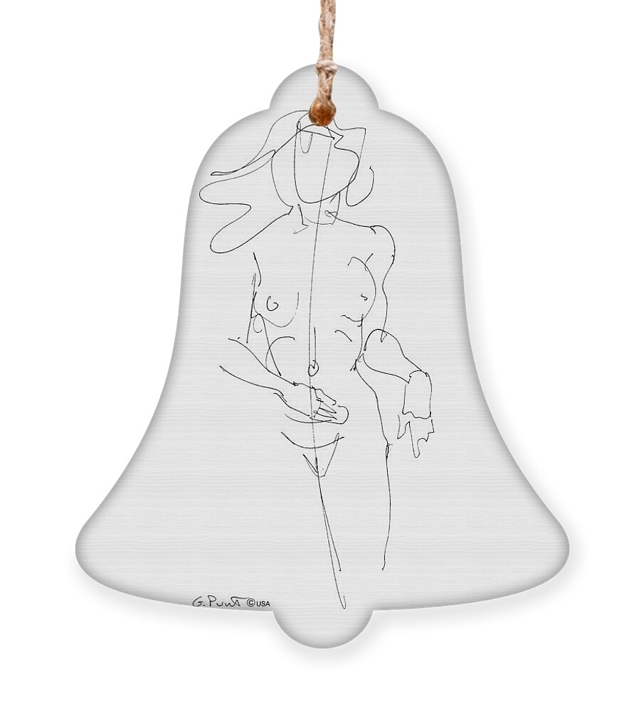 Female Ornament featuring the drawing Female Figure Drawing 42 by Gordon Punt