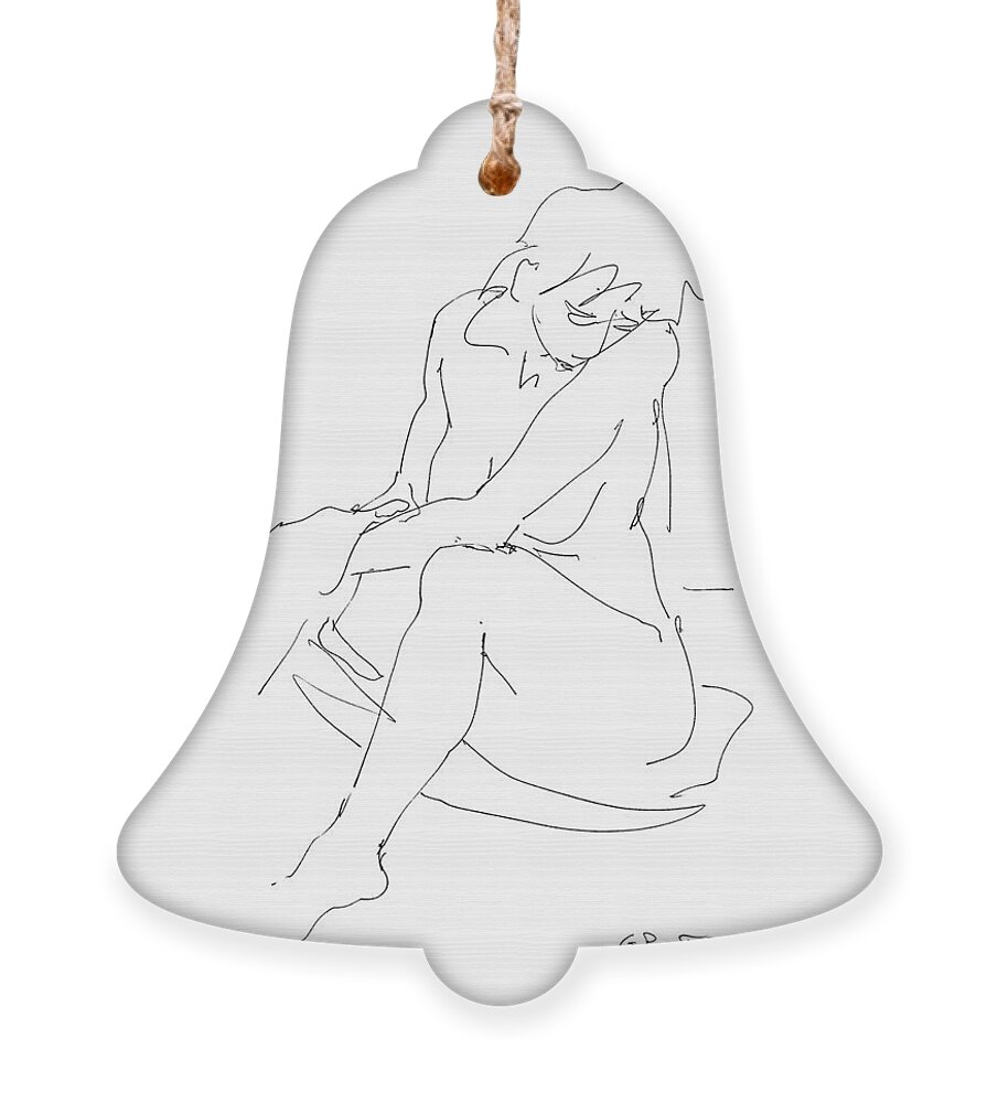 Female Ornament featuring the drawing Female Figure Drawing 43 by Gordon Punt
