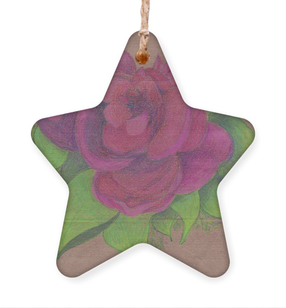 Rose Ornament featuring the drawing Finding the Extraordinary by Anne Katzeff