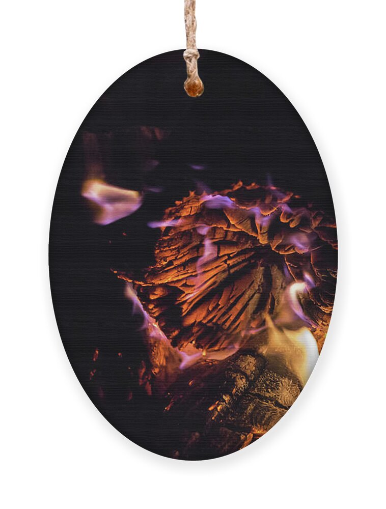Fire Ornament featuring the photograph Fire and flames 4 by Adriana Mueller