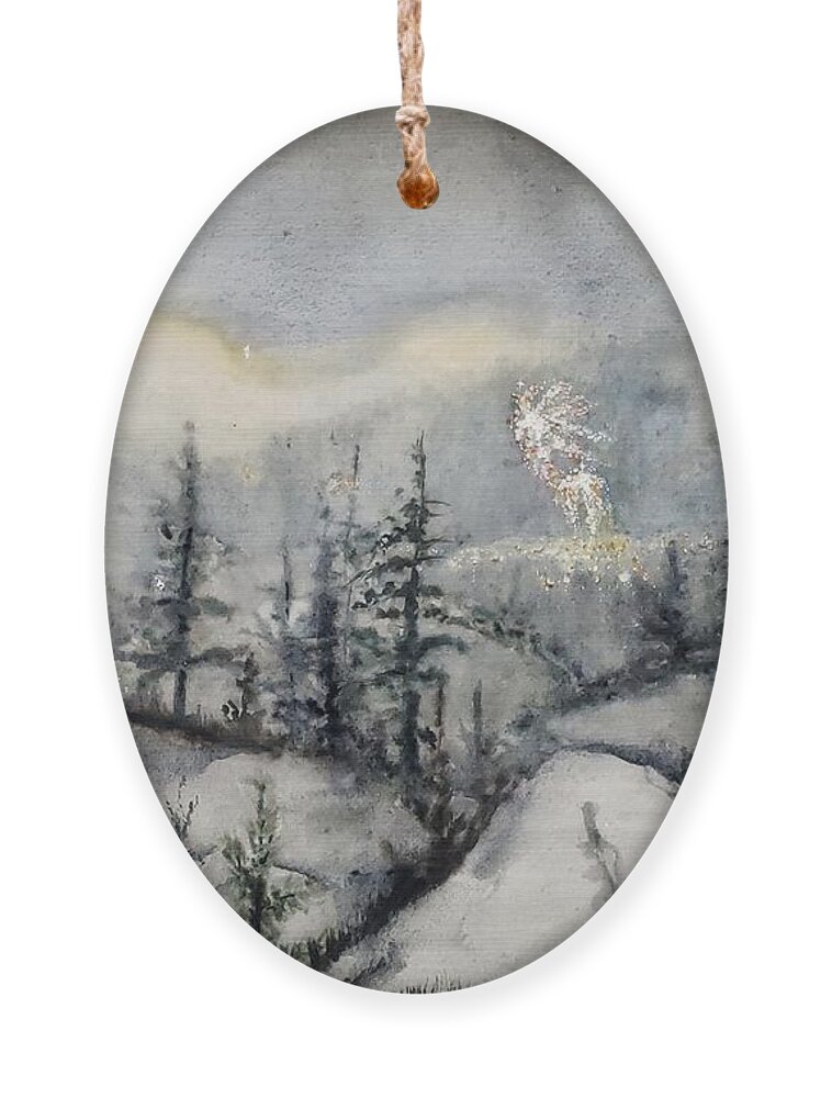 Black Cap Ornament featuring the painting Fireworks from Black Cap by Merana Cadorette