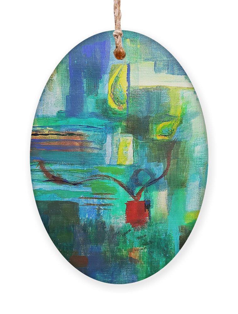Abstract Ornament featuring the painting Fish Eyed by Christine Bolden