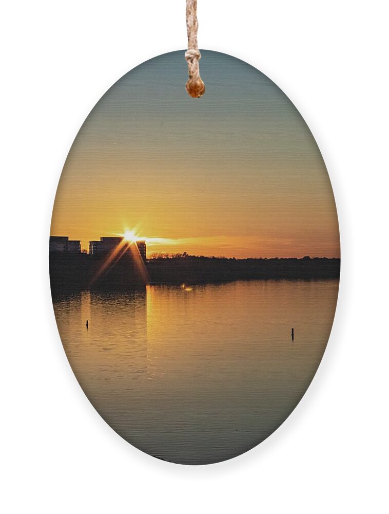 Sunset Ornament featuring the photograph Fishing at Sunset by Rick Nelson