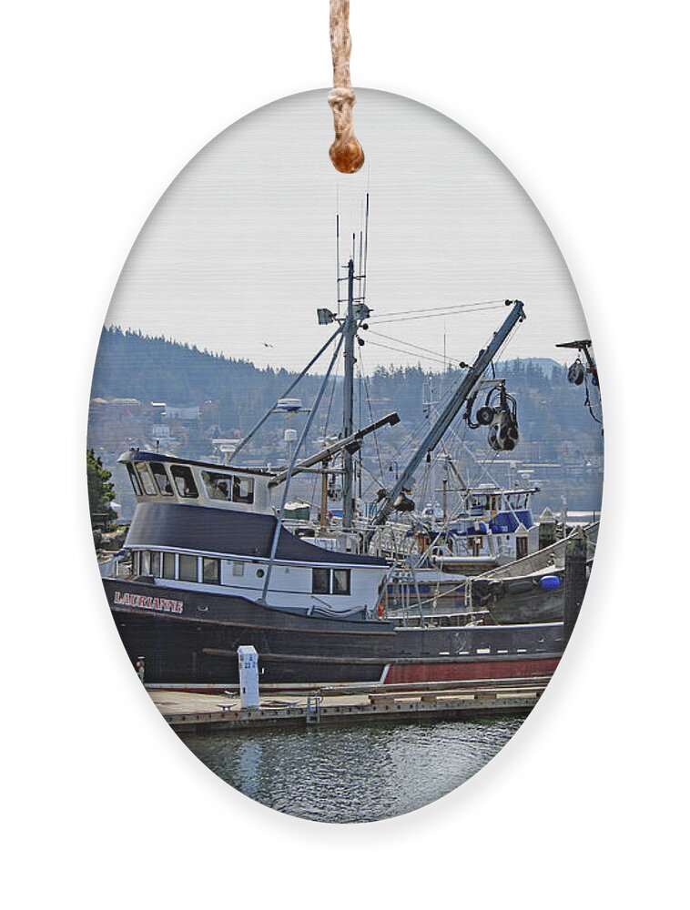 Fishing Vessel Laurianne Squalicum Marina By Norma Appleton Ornament featuring the photograph Fishing Vessel Laurianne Squalicum Marina by Norma Appleton