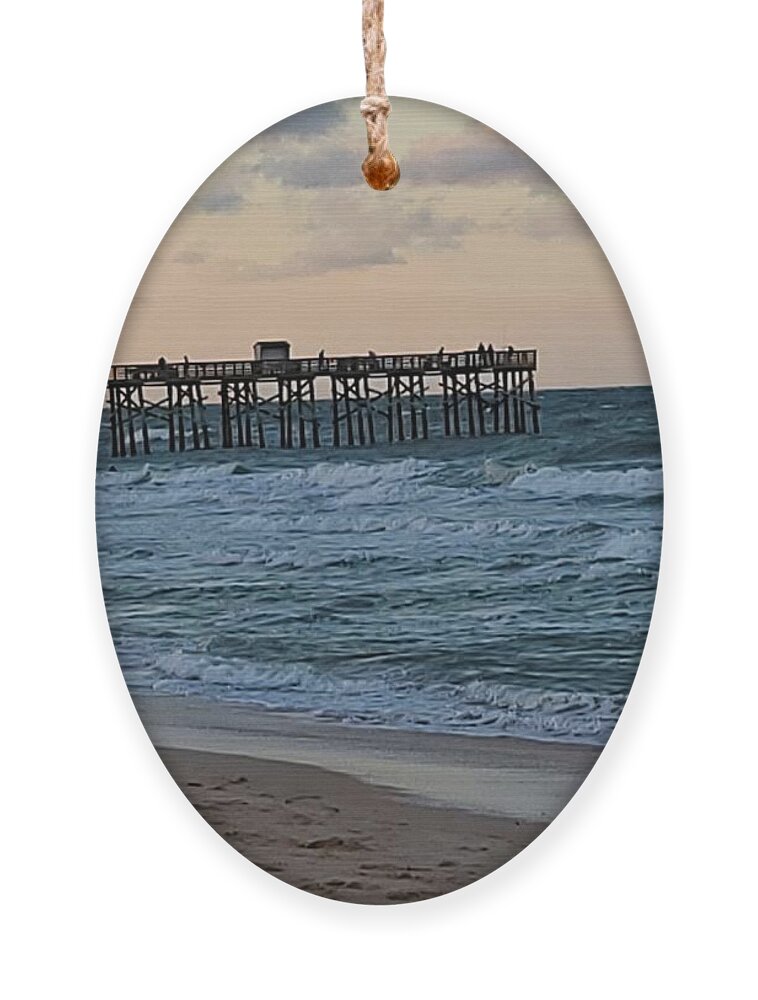 Pier Ornament featuring the photograph Flagler Beach Pier by Jimmy Clark