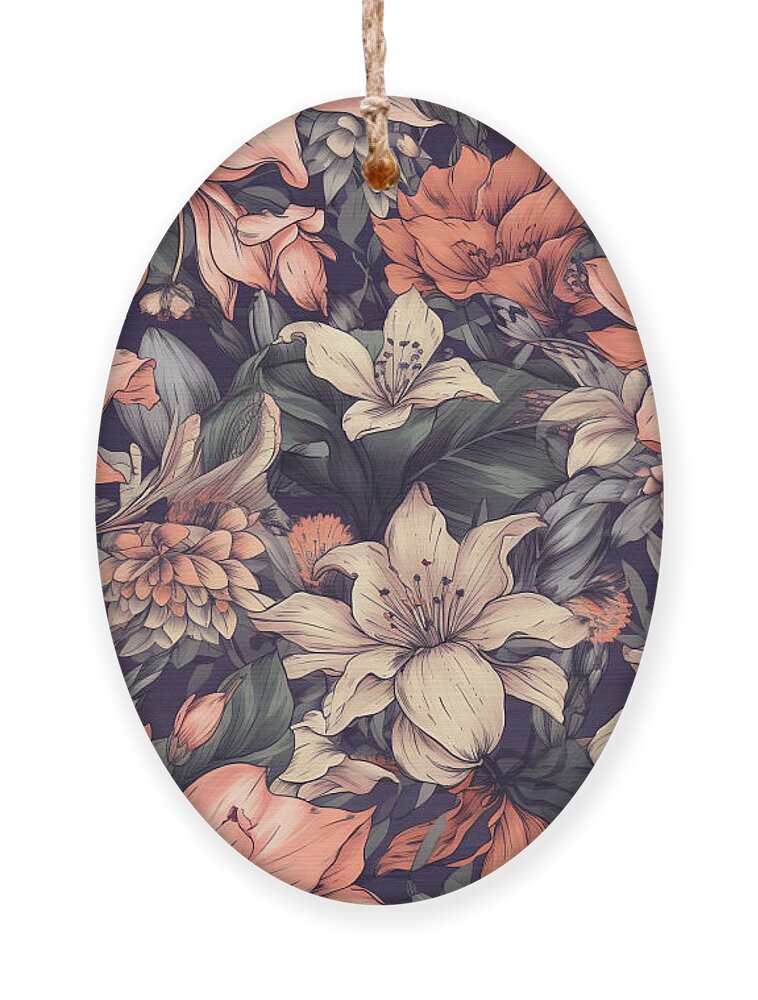 Flower Ornament featuring the digital art Floral Pattern 2 by Britten Adams