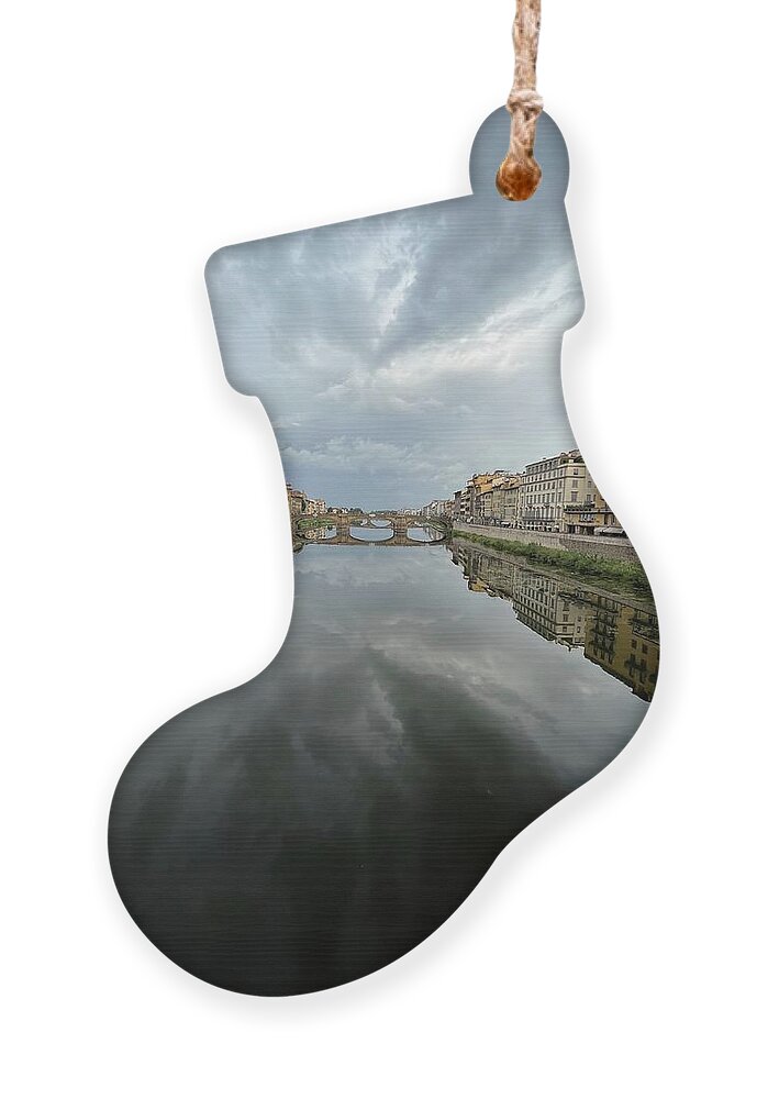 Florence Ornament featuring the photograph Ponte Santo Spirito After Storm by Judy Frisk