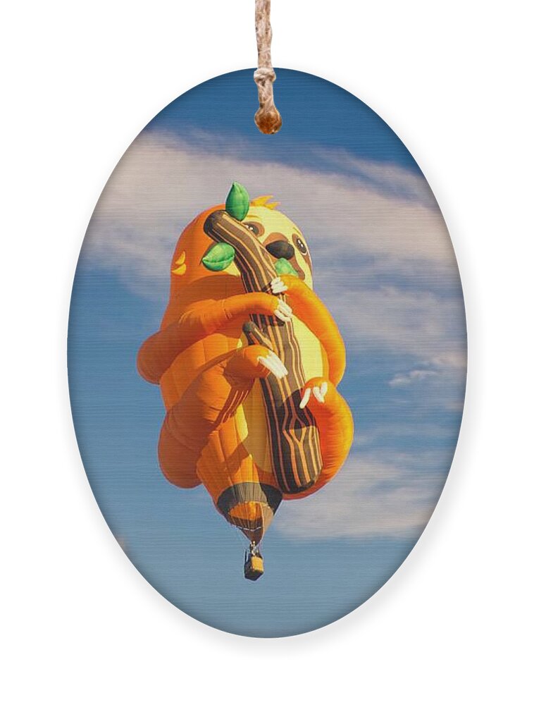 Hot Air Balloons Ornament featuring the photograph Flying Sloth by Segura Shaw Photography