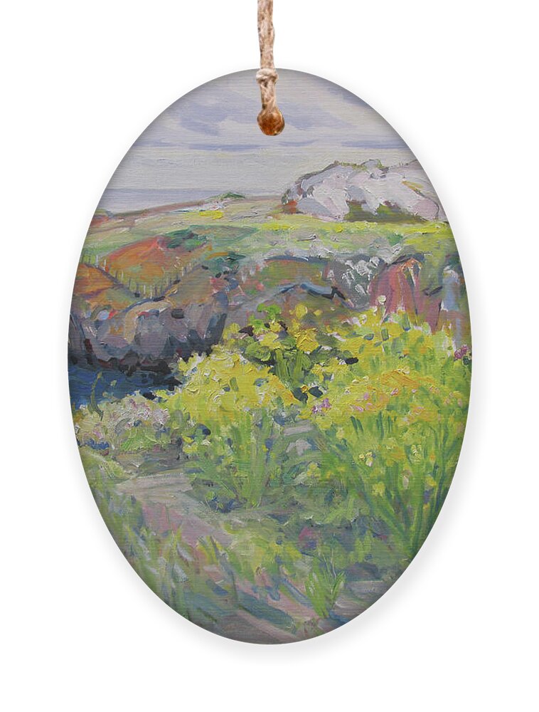 Fog Ornament featuring the painting Foggy Day Duncan's Landing by John McCormick