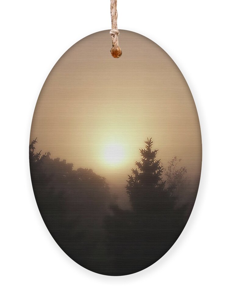 Sunrise Ornament featuring the photograph Foggy Sunrise by Phil Perkins