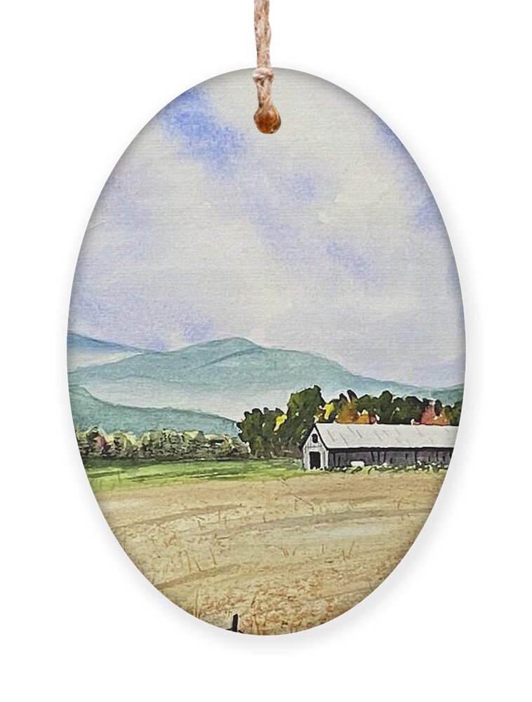 Barn Ornament featuring the painting Foothills Barn by Joseph Burger