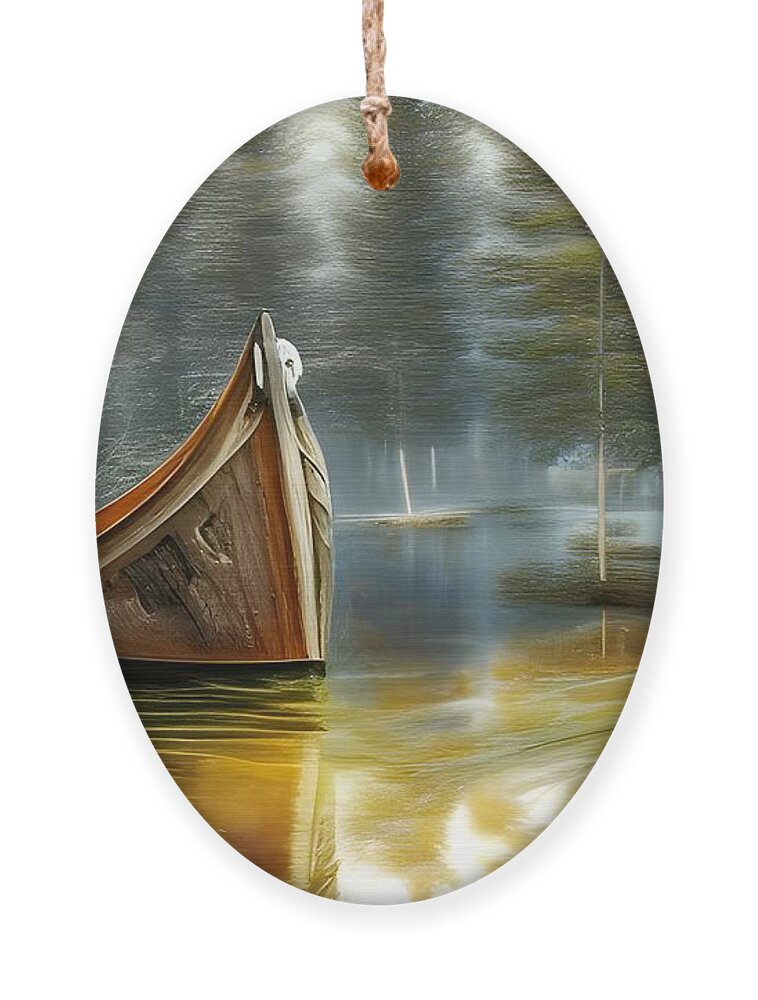 Digital Ornament featuring the digital art Forest Boat by Beverly Read